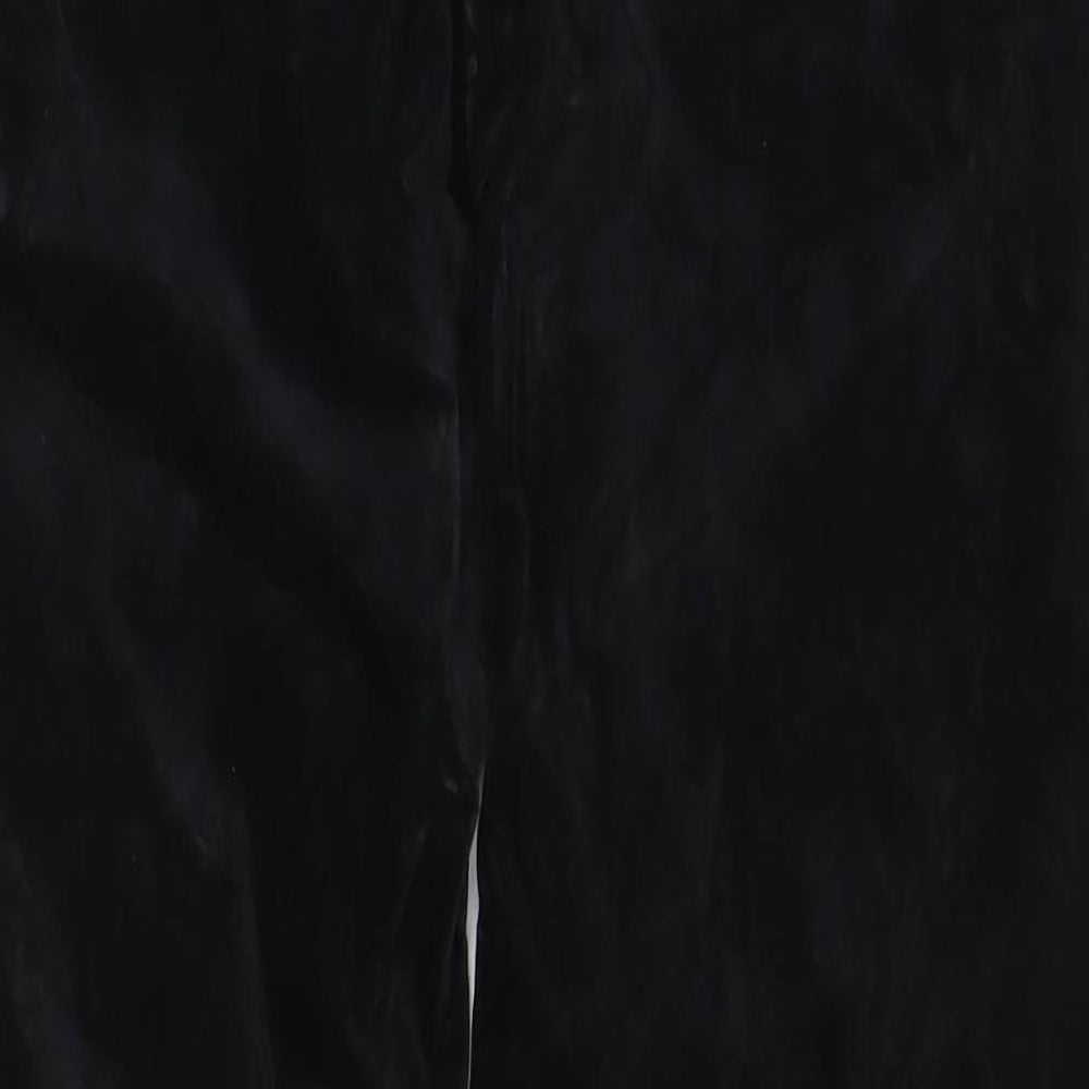 NEXT Womens Black Cotton Trousers Size 12 L29 in Regular Zip