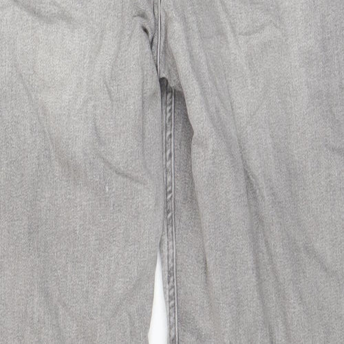 Marks and Spencer Womens Grey Cotton Straight Jeans Size 16 L27 in Regular Zip