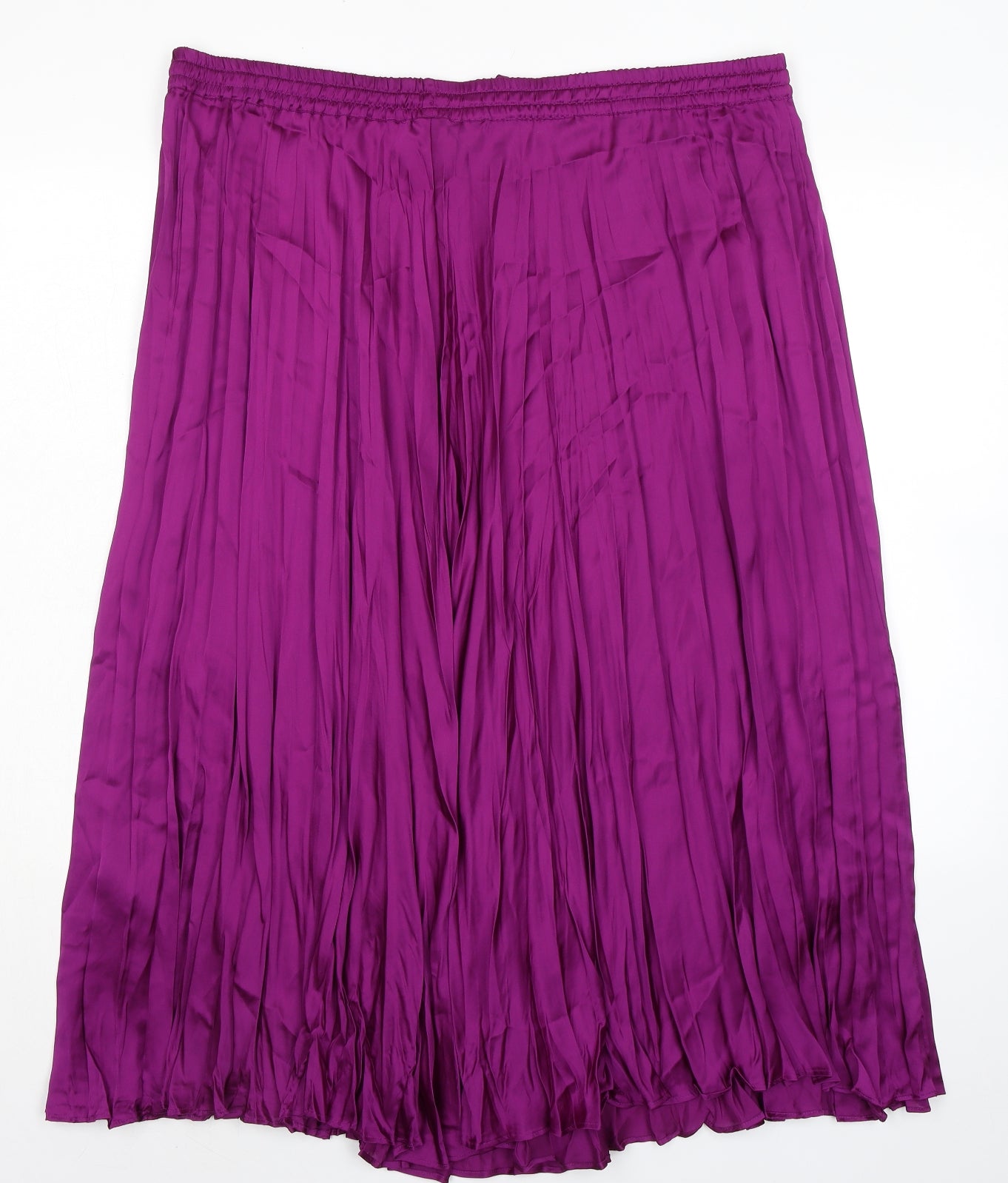 Marks and Spencer Womens Purple Polyester Pleated Skirt Size 22