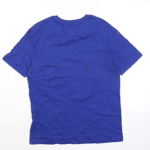 Marks and Spencer Boys Blue Cotton Basic T-Shirt Size 13-14 Years Crew Neck - Gamer