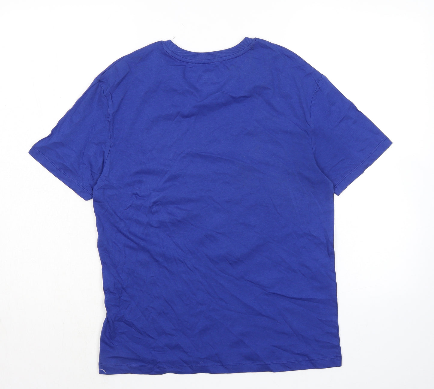 Marks and Spencer Boys Blue Cotton Basic T-Shirt Size 13-14 Years Crew Neck - Gamer