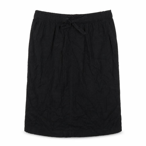 Marks and Spencer Womens Black Linen A-Line Skirt Size 24 - Elasticated Waist