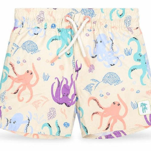 Marks and Spencer Baby Multicoloured 100% Polyester Cropped Trousers Size 6-9 Months Drawstring - Octopus, Swim Shorts