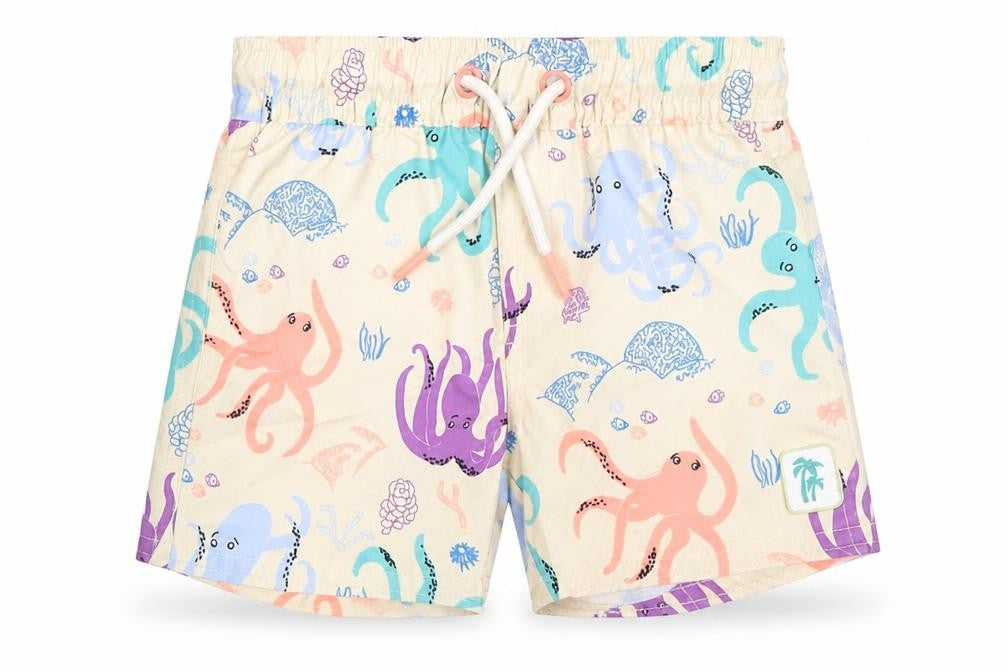Marks and Spencer Baby Multicoloured 100% Polyester Cropped Trousers Size 6-9 Months Drawstring - Octopus, Swim Shorts