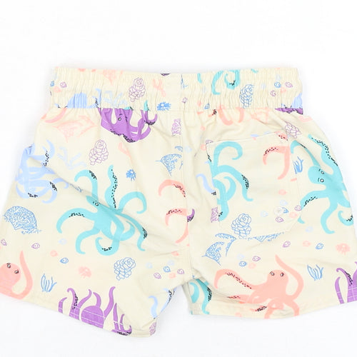 Marks and Spencer Baby Multicoloured 100% Polyester Cropped Trousers Size 6-9 Months Drawstring - Octopus, Swim Shorts