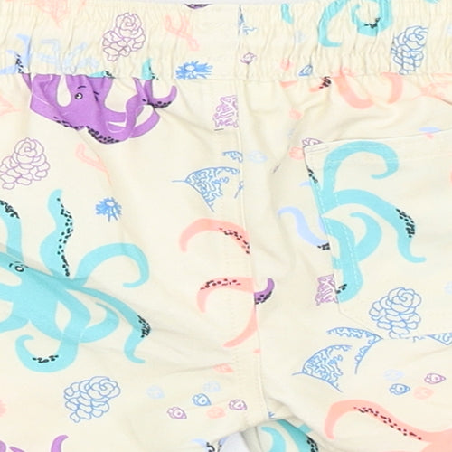 Marks and Spencer Baby Multicoloured 100% Polyester Cropped Trousers Size 6-9 Months Drawstring - Octopus, Swim Shorts
