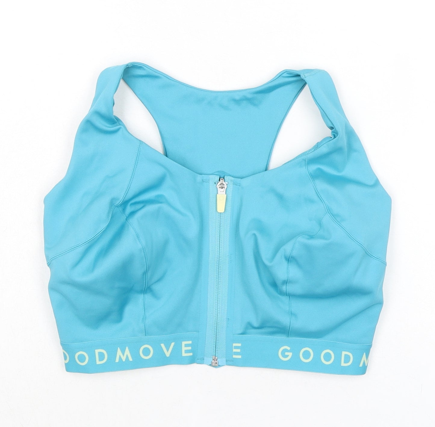 GOODMOVE Womens Blue Polyester Cropped Tank Size M Boat Neck Hook & Eye - Sports Bra, Size 36GG