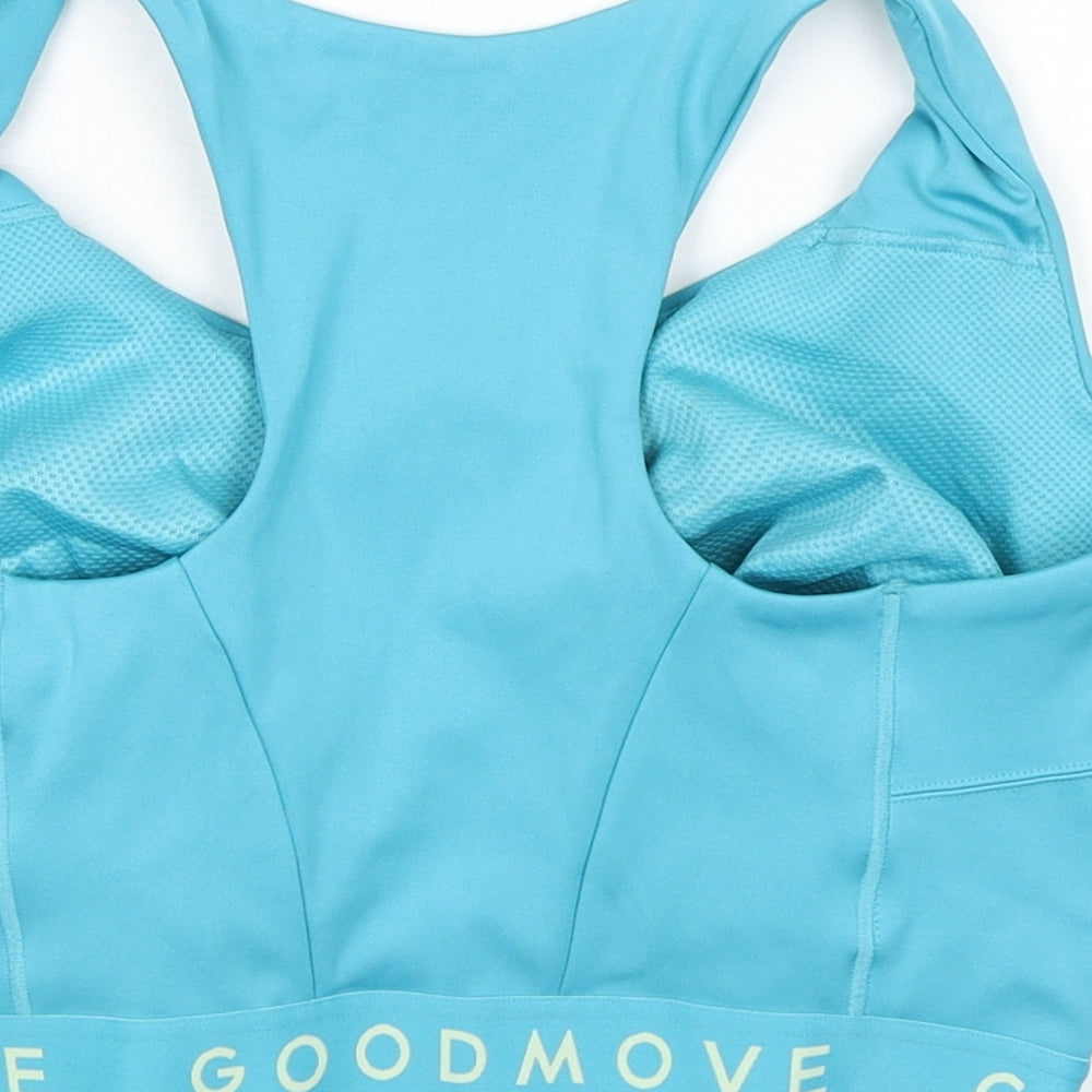 GOODMOVE Womens Blue Polyester Cropped Tank Size M Boat Neck Hook & Eye - Sports Bra, Size 36GG