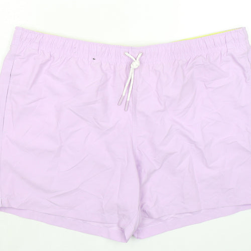 Marks and Spencer Mens Purple Polyester Bermuda Shorts Size 3XL Regular Drawstring - Inside Leg 5in