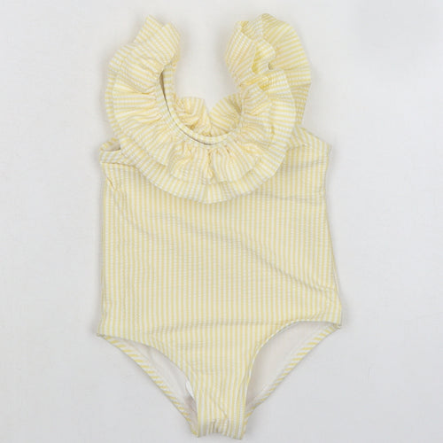 Marks and Spencer Girls Yellow Striped Polyester Babygrow One-Piece Size 9-12 Months - Swim Suit