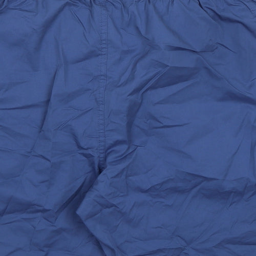 Marks and Spencer Mens Blue Cotton Cargo Shorts Size 44 in L8 in Regular Zip