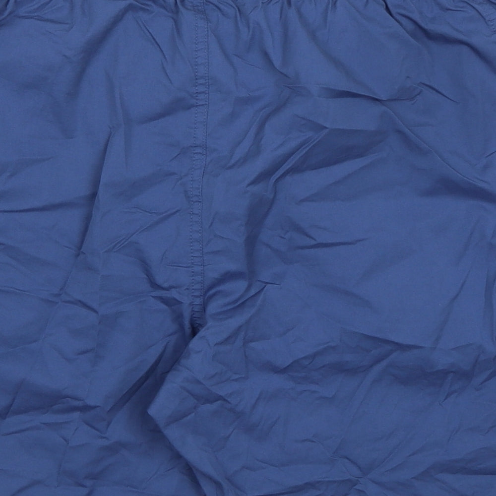 Marks and Spencer Mens Blue Cotton Cargo Shorts Size 44 in L8 in Regular Zip