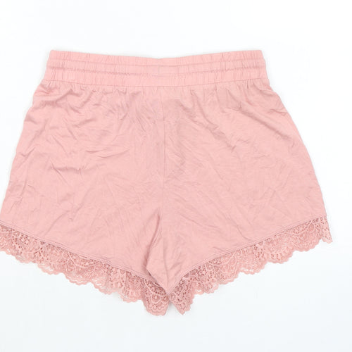 Marks and Spencer Womens Pink Solid Viscose Capri Pyjama Pants Size XS - Waist 26in Inside Leg 4in