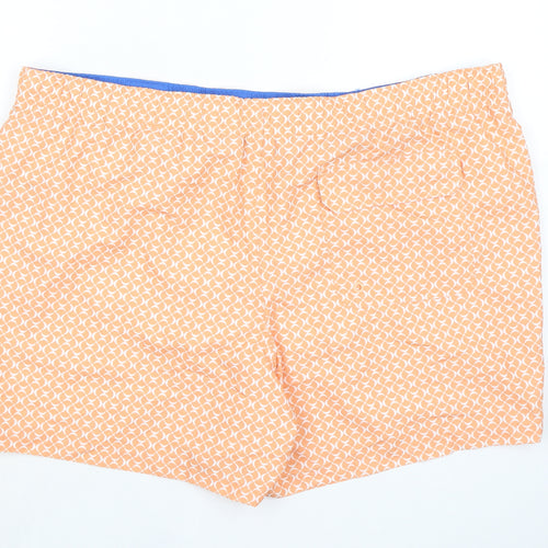 Marks and Spencer Mens Orange Geometric Polyester Bermuda Shorts Size 3XL Regular Drawstring - Inside Leg 5in