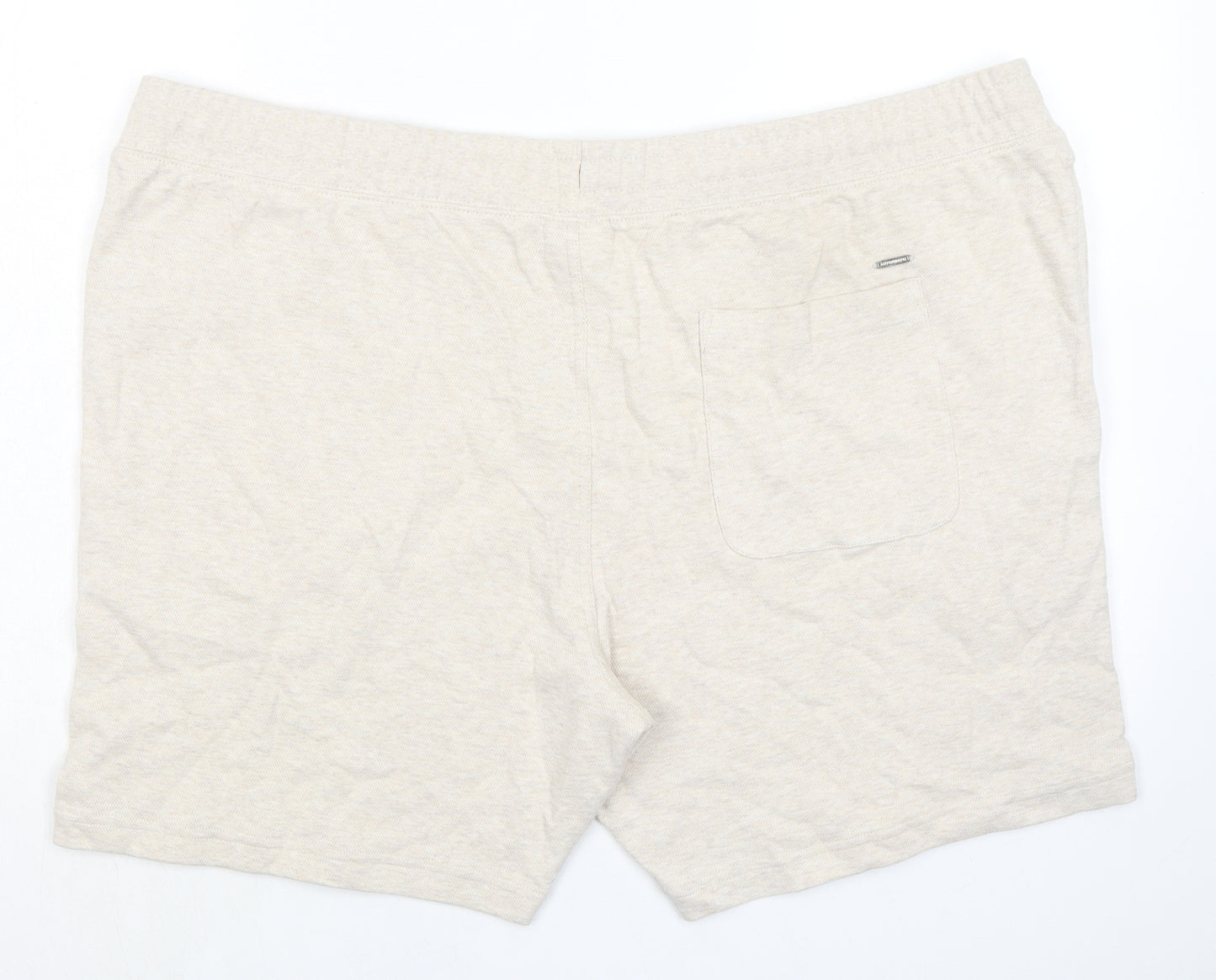 Autograph Mens Beige Cotton Sweat Shorts Size 3XL L7 in Regular Drawstring