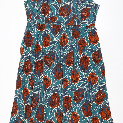 Seasalt Womens Green 100% Cotton A-Line Size 22 V-Neck