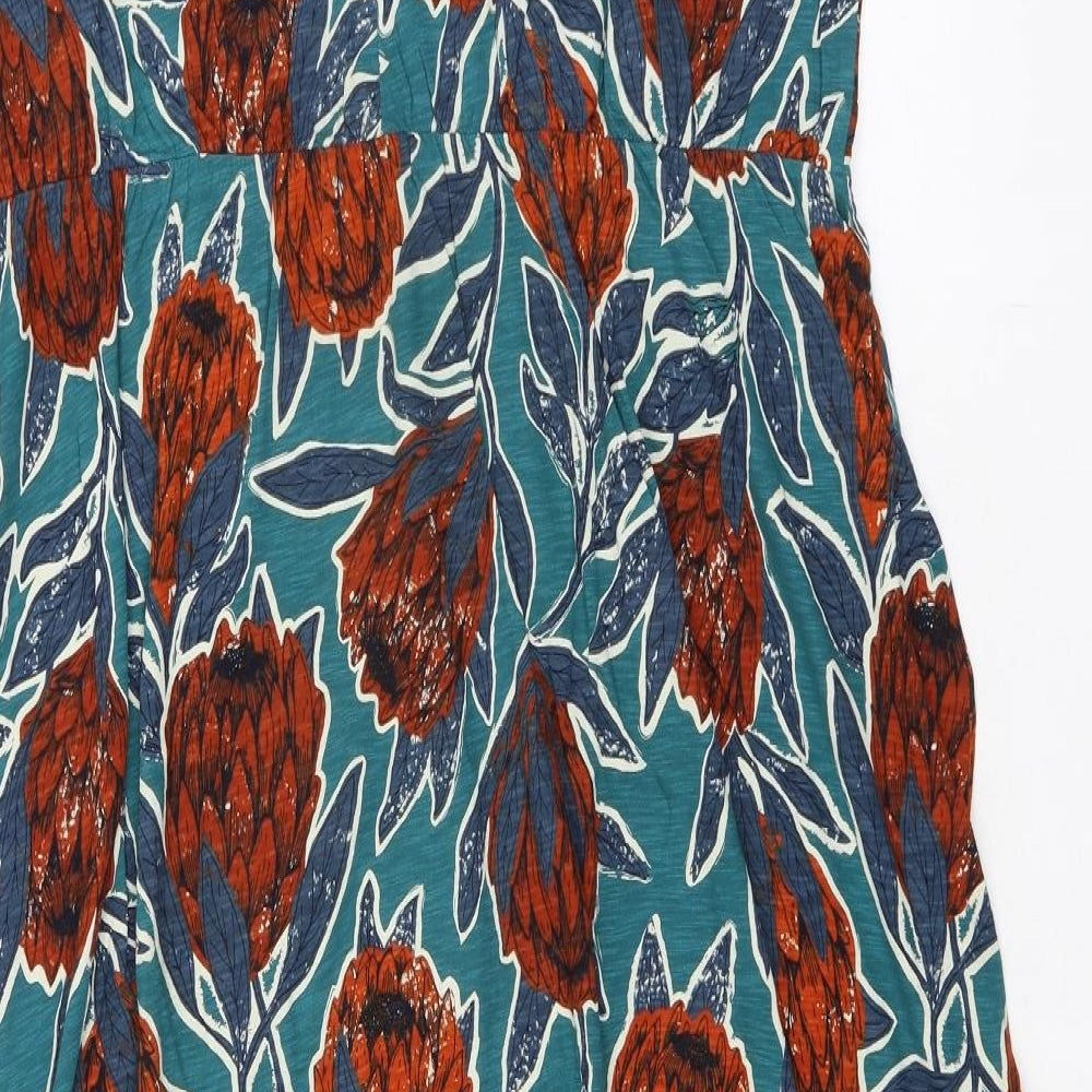 Seasalt Womens Green 100% Cotton A-Line Size 22 V-Neck
