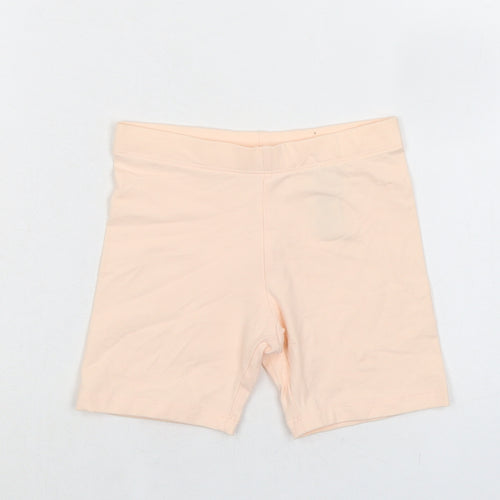 Marks and Spencer Girls Orange Cotton Skimmer Shorts Size 4-5 Years Regular - Waist 19in Inside Leg 4in