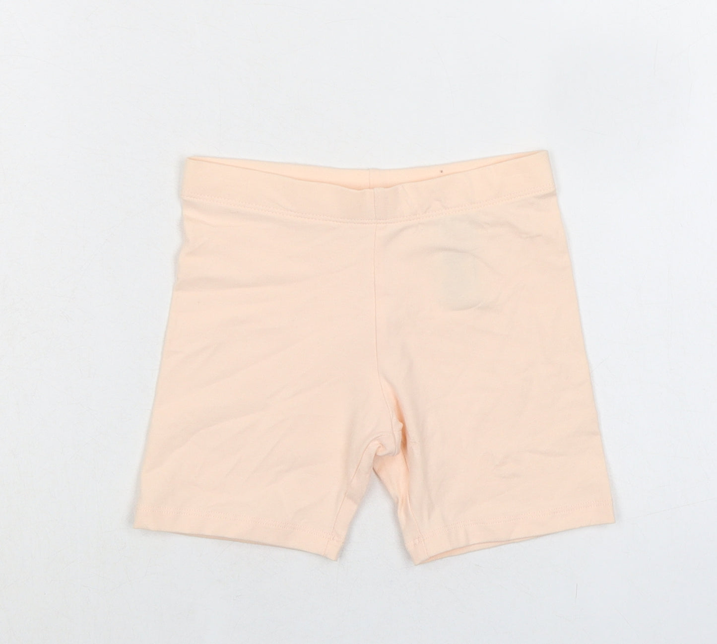 Marks and Spencer Girls Orange Cotton Skimmer Shorts Size 4-5 Years Regular - Waist 19in Inside Leg 4in