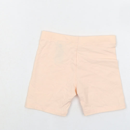 Marks and Spencer Girls Orange Cotton Skimmer Shorts Size 4-5 Years Regular - Waist 19in Inside Leg 4in