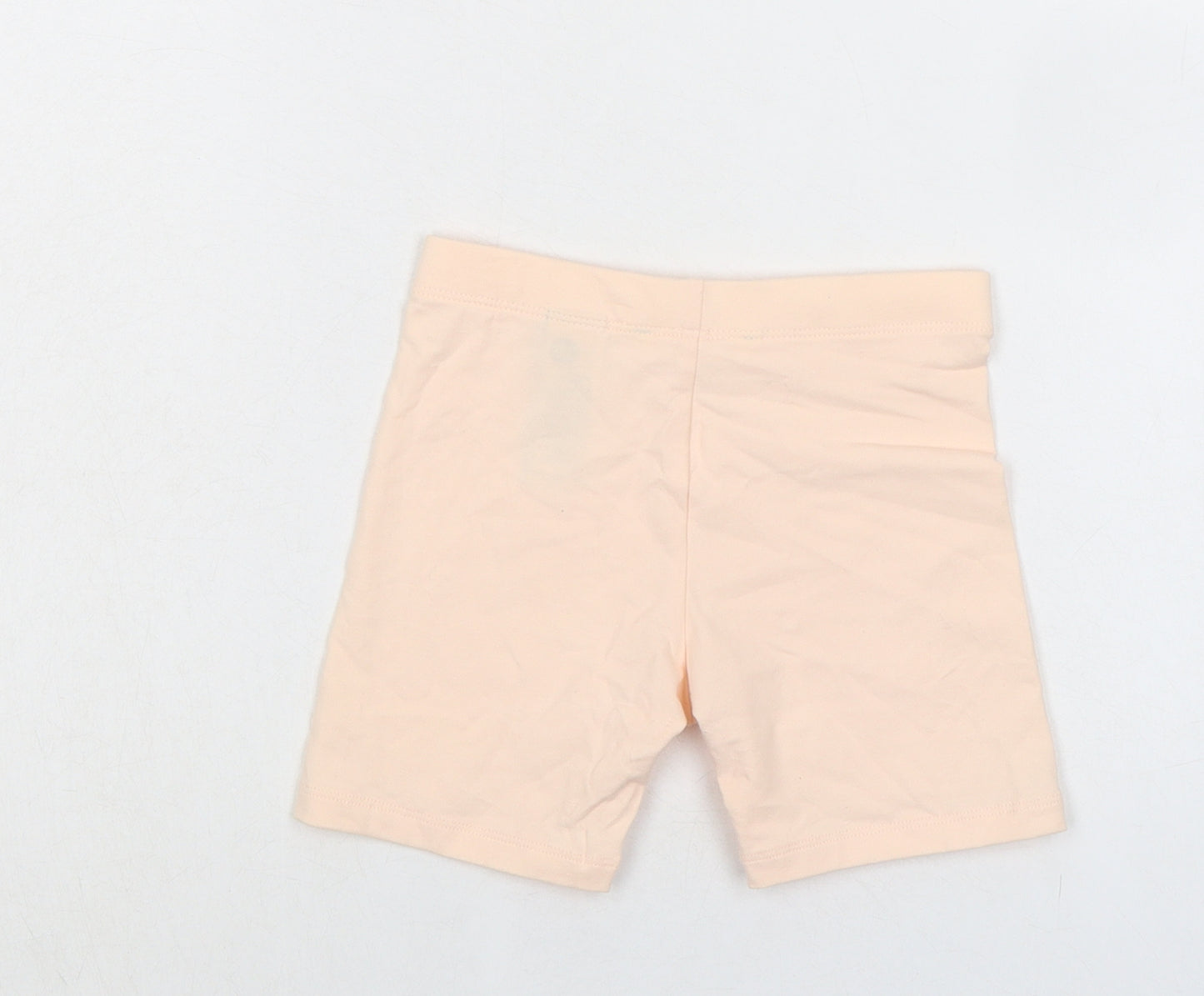 Marks and Spencer Girls Orange Cotton Skimmer Shorts Size 4-5 Years Regular - Waist 19in Inside Leg 4in