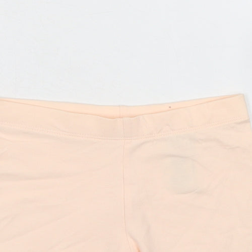 Marks and Spencer Girls Orange Cotton Skimmer Shorts Size 4-5 Years Regular - Waist 19in Inside Leg 4in