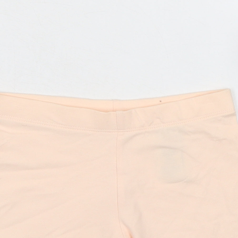 Marks and Spencer Girls Orange Cotton Skimmer Shorts Size 4-5 Years Regular - Waist 19in Inside Leg 4in