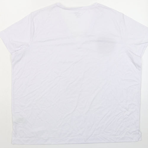Marks and Spencer Womens White Polyester Basic T-Shirt Size 20 V-Neck