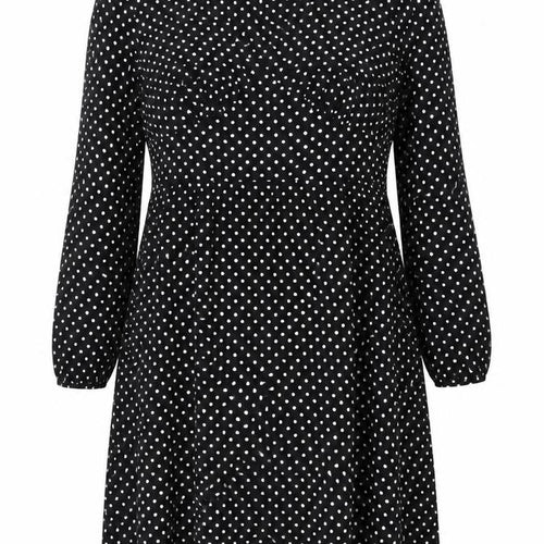 Finery Womens Black Polka Dot Viscose A-Line Size 16 V-Neck Zip