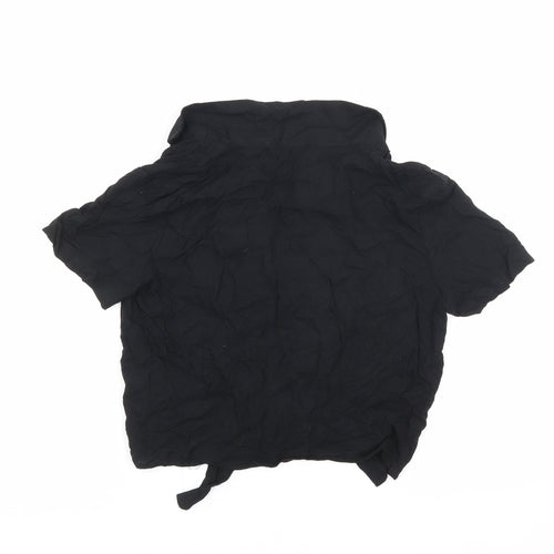 Divided by H&M Womens Black Viscose Basic Button-Up Size 4 Collared