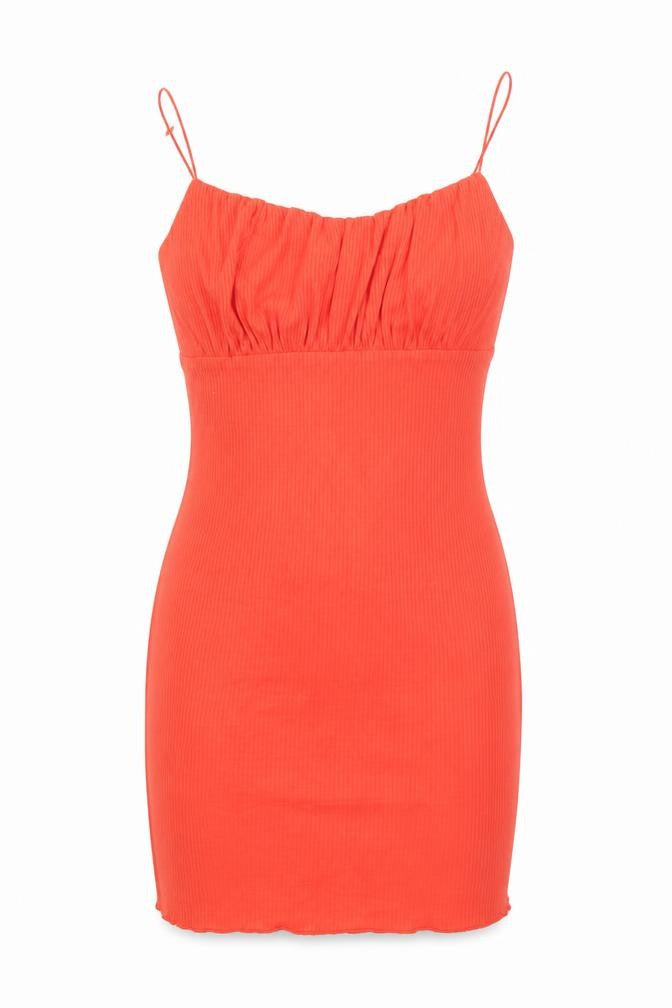 Front view of Urban Outfitters women’s red polyester mini, size XS, sweetheart pullover