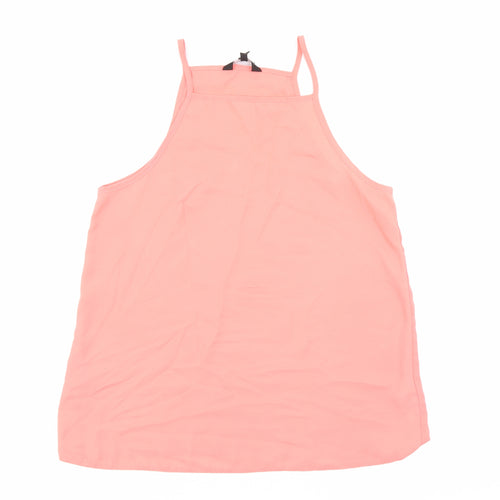 New Look Womens Orange Polyester Basic Tank Size 10 Halter