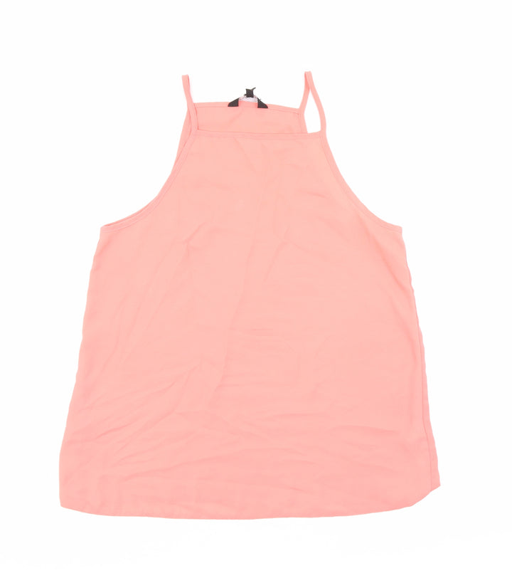 New Look Womens Orange Polyester Basic Tank Size 10 Halter