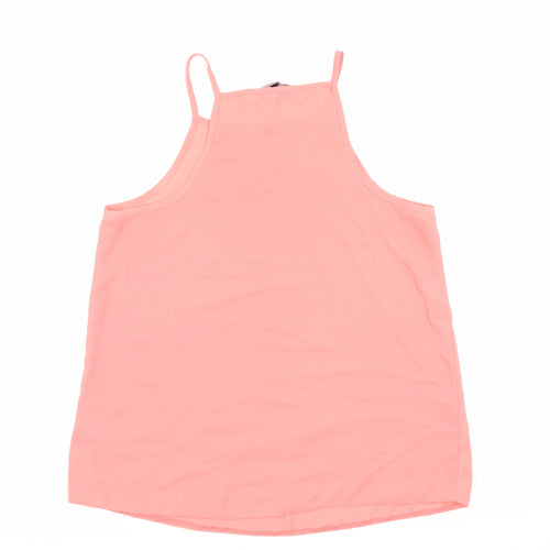 New Look Womens Orange Polyester Basic Tank Size 10 Halter