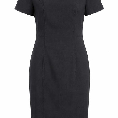 Brook Taverner Womens Grey Polyester Pencil Dress Size 8 Scoop Neck Zip