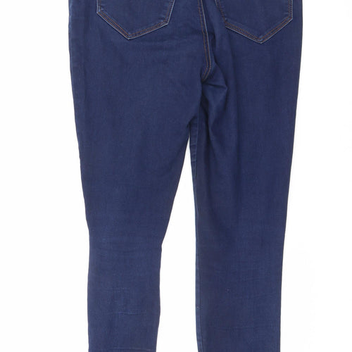 Very Womens Blue Cotton Skinny Jeans Size 12 L27 in Regular Zip