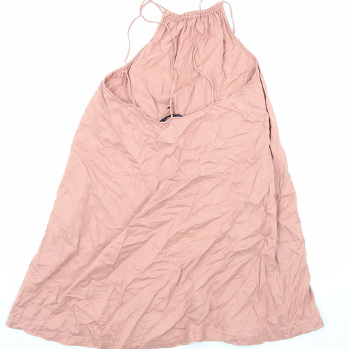 Zara Womens Pink Lyocell A-Line Size XS Halter Pullover