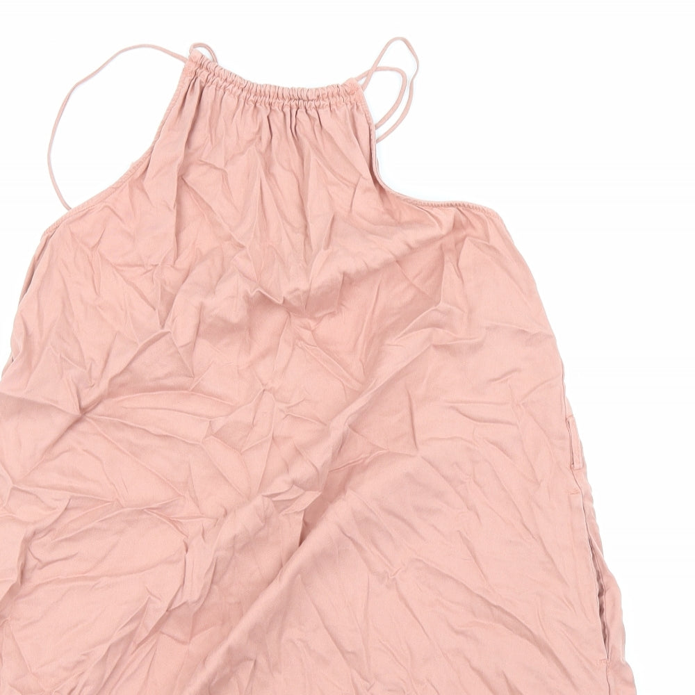 Zara Womens Pink Lyocell A-Line Size XS Halter Pullover