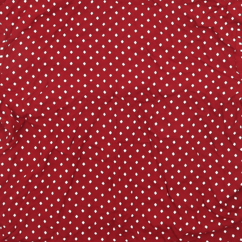 essence Womens Red Polka Dot Viscose Basic Button-Up Size 18 Collared