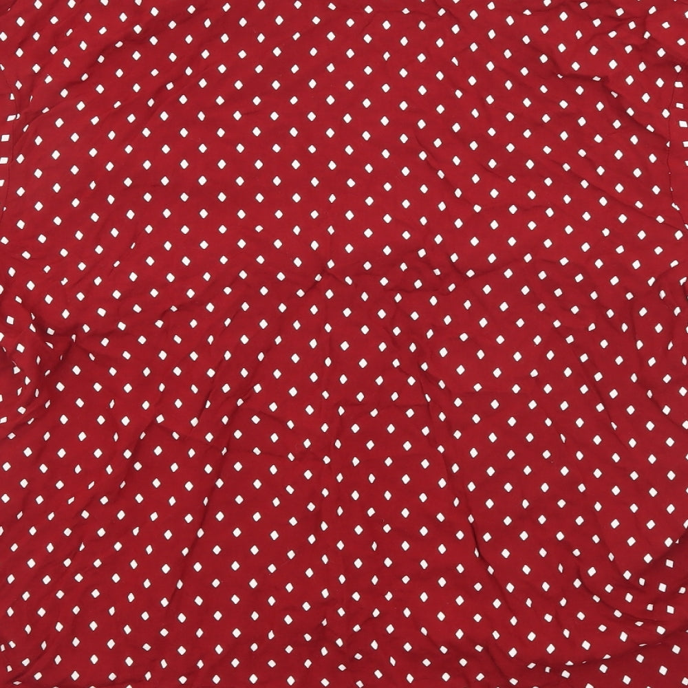 essence Womens Red Polka Dot Viscose Basic Button-Up Size 18 Collared