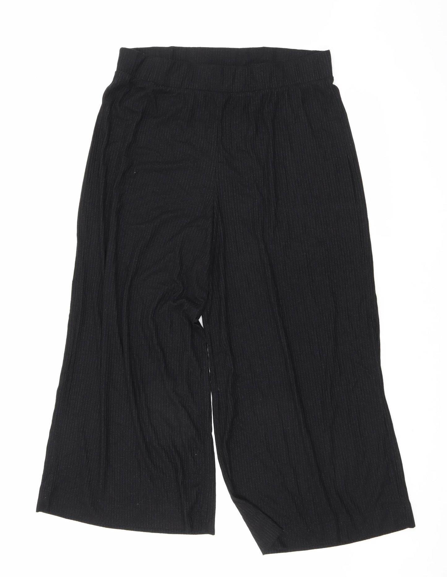 Monki Womens Black Viscose Cropped Trousers Size L L25 in Regular