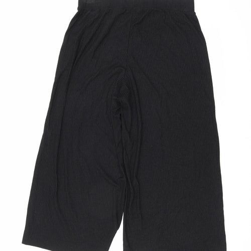 Monki Womens Black Viscose Cropped Trousers Size L L25 in Regular