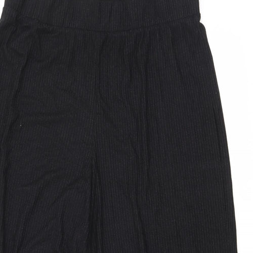 Monki Womens Black Viscose Cropped Trousers Size L L25 in Regular