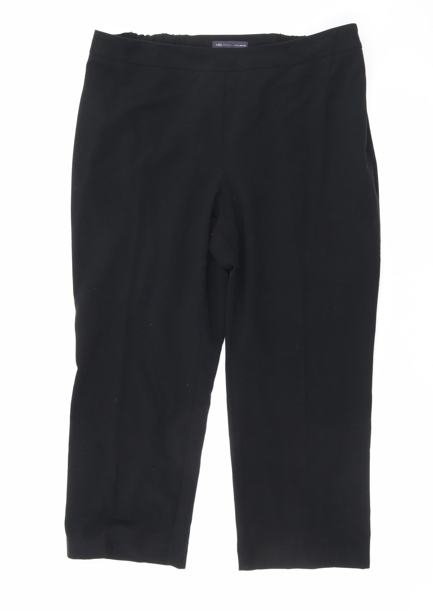 Marks and Spencer Womens Black Polyester Trousers Size 18 L23 in Regular