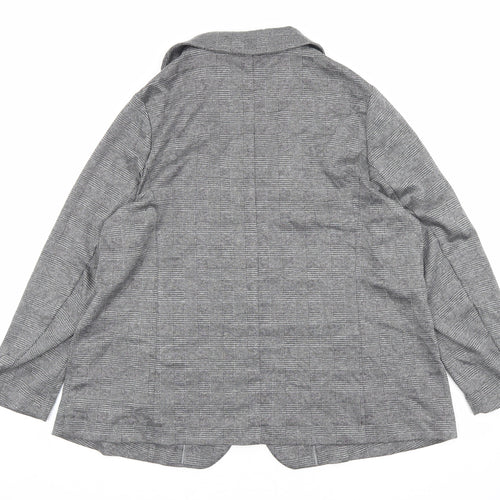 Marks and Spencer Womens Grey Plaid Jacket Blazer Size 20