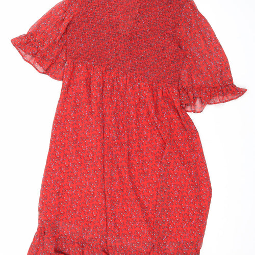 Finery Womens Red Floral Polyester Maxi Size 18 Mock Neck Pullover