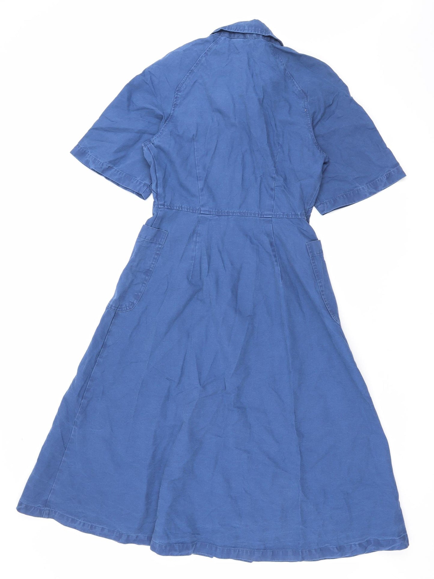 Finery Womens Blue Cotton Maxi Size 8 Collared Button