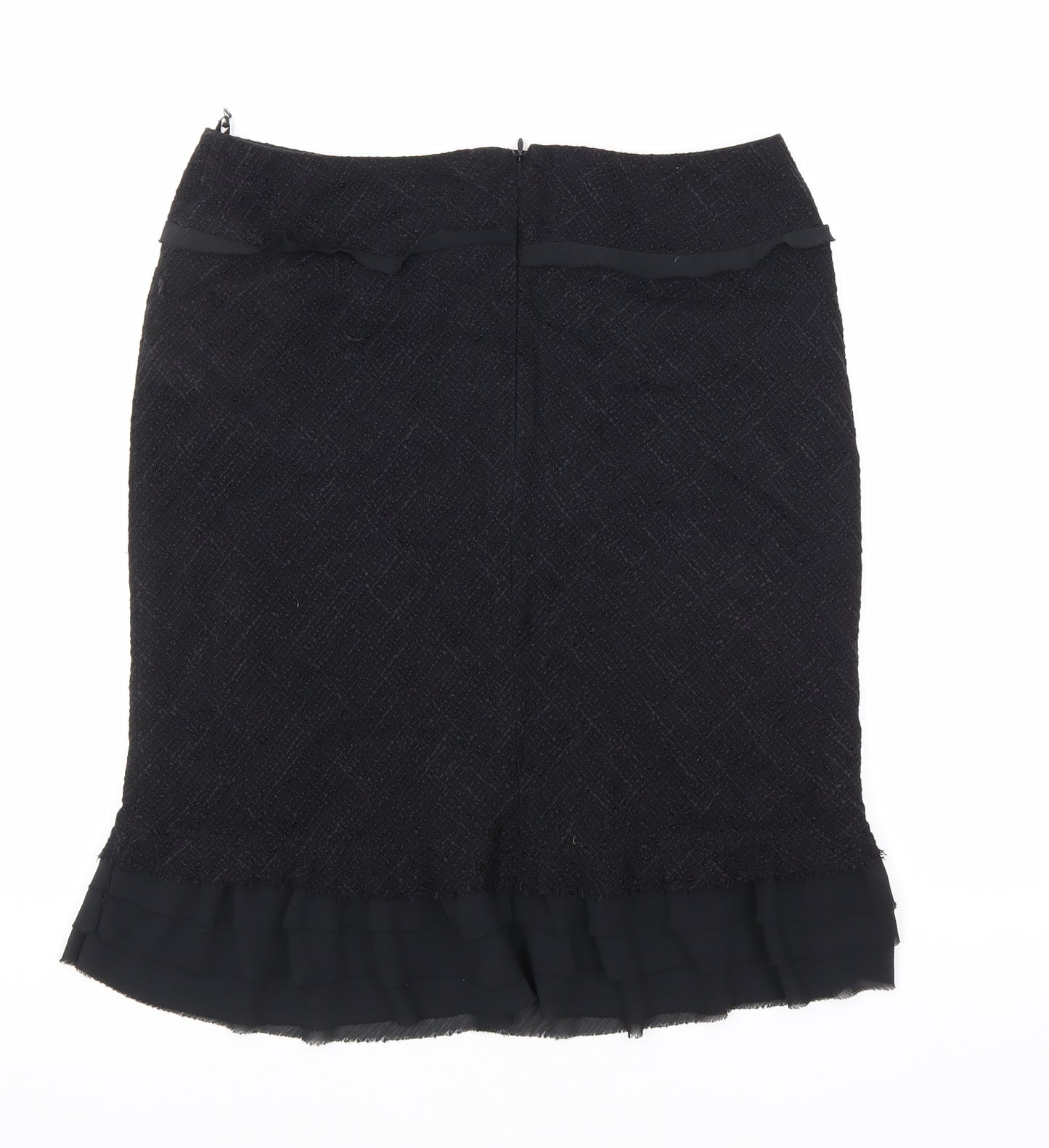 Impressions Womens Black Viscose Straight & Pencil Skirt Size 14 Zip