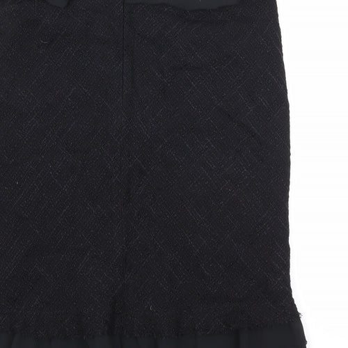 Impressions Womens Black Viscose Straight & Pencil Skirt Size 14 Zip