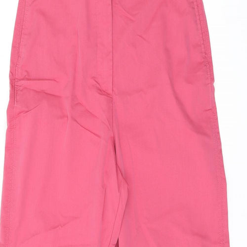 Marks and Spencer Womens Pink Cotton Chino Trousers Size 8 L29 in Regular Zip